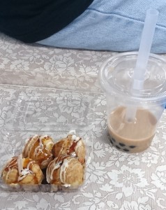 たこ焼きとタピオカドリンク